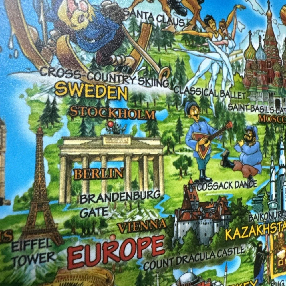 2014 Dino Laminated Geography Learning Placemat World Map 18
